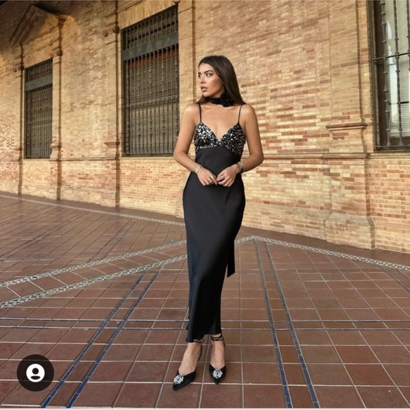 Zara BLOGGERS FAVORITE Sequin Camisole Dress - Picture 3 of 8